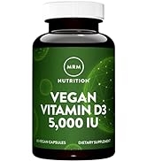 MRM Nuturition Vegan Vitamin D3 5,000 IU | Bone + Immune Health | Made from lichens | Supports Ca...