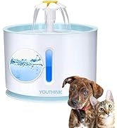 Pet Fountain Cat Water Dispenser, YOUTHINK 2.4L Automatic Electric Cat Pet Water Fountain with LE...