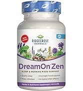 Ridgecrest Herbals DreamOn Zen, Sleep and Morning Mood Support, 60 Vegetarian Capsules